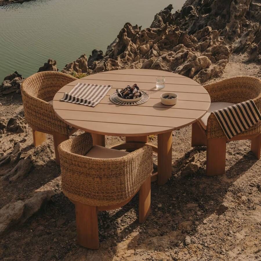 Kave Home Ronde Eettafel Xoriguer Eucalyptushout 140cm Naturel