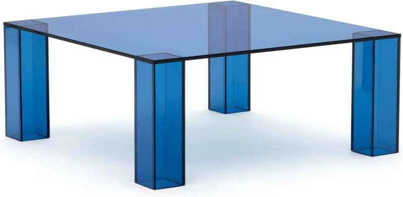 Kave Home Salontafel Adularia Glas Blauw Vierkant