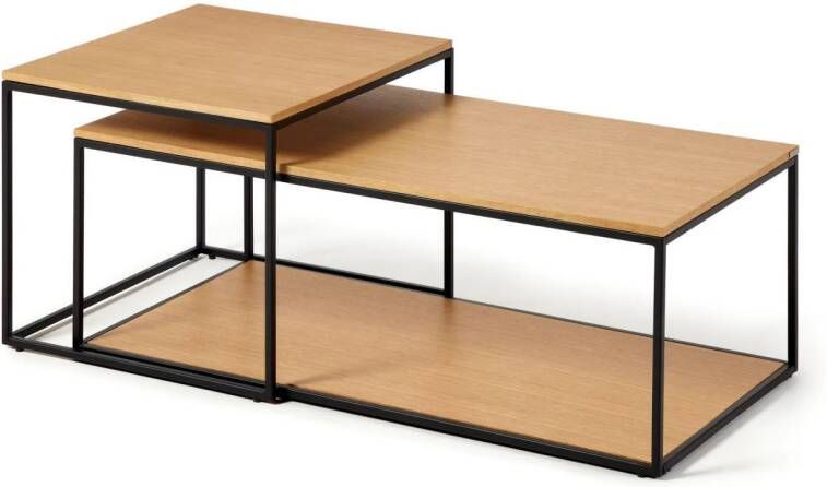 Kave Home Salontafel Yoana Eikenhout Set van 2 stuks