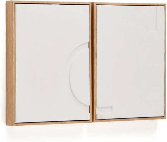 Kave Home Schilderij Sefri Set van 2 stuks Beige