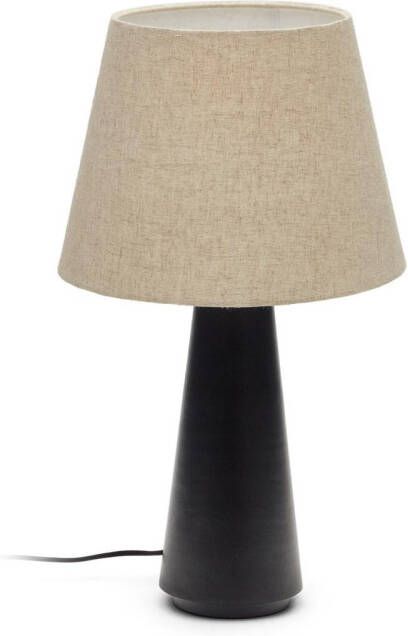 Kave Home Torrent metalen tafellamp met zwart geschilderde afwerking