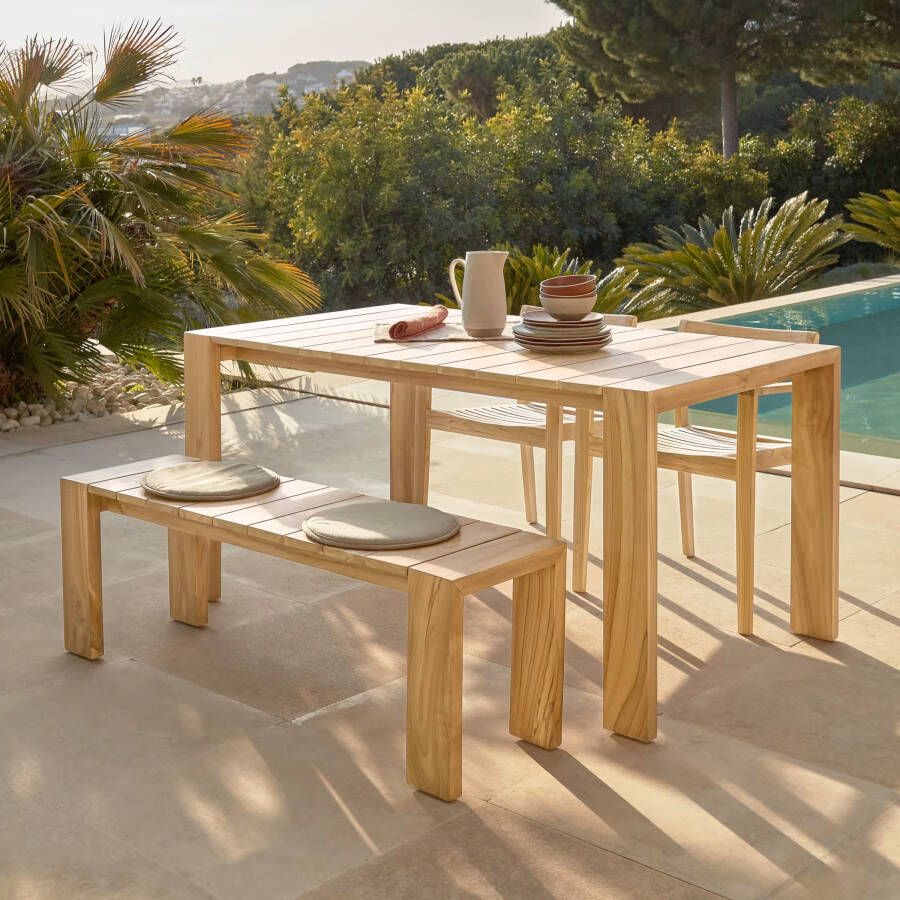 Kave Home Victoire tuintafel in massief teakhout 200 x 100 cm - Foto 2