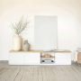 Kave Home Abilen eikenfineer TV-meubel met 2 deuren en 2 lades in witte lak 200 x 44 cm FSC 100% - Thumbnail 2