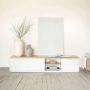 Kave Home Abilen eikenfineer TV-meubel met 2 deuren en 2 lades in witte lak 200 x 44 cm FSC 100% - Thumbnail 2