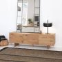 Kave Home Rasha 3 deurs TV meubel in eiken fineer met natuurlijke afwerking 160 x 45 cm - Thumbnail 2