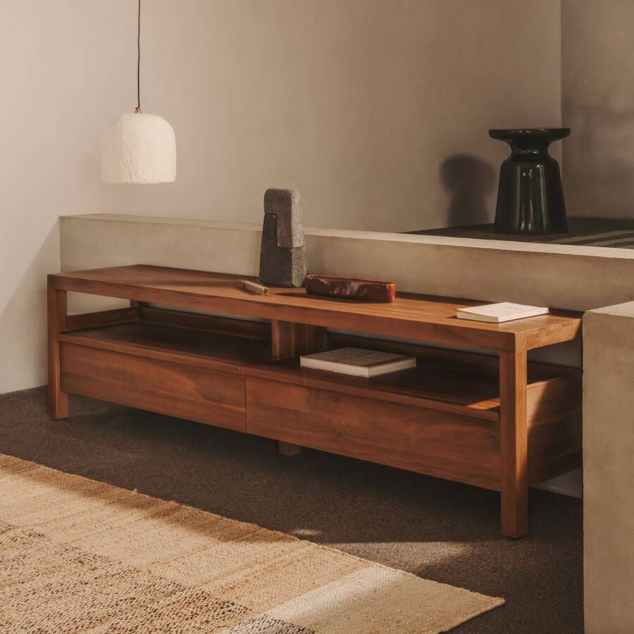 Kave Home TV-meubel Sashi Teakhout 200cm Bruin