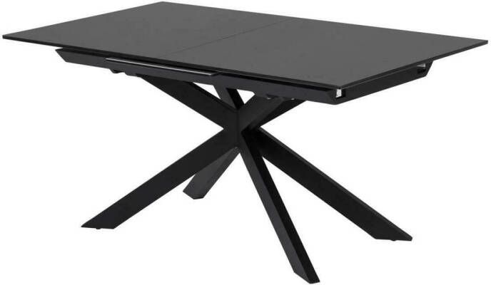 Kave Home Uitschuifbare Eettafel Atminda 160-210 x 90cm zwart glas