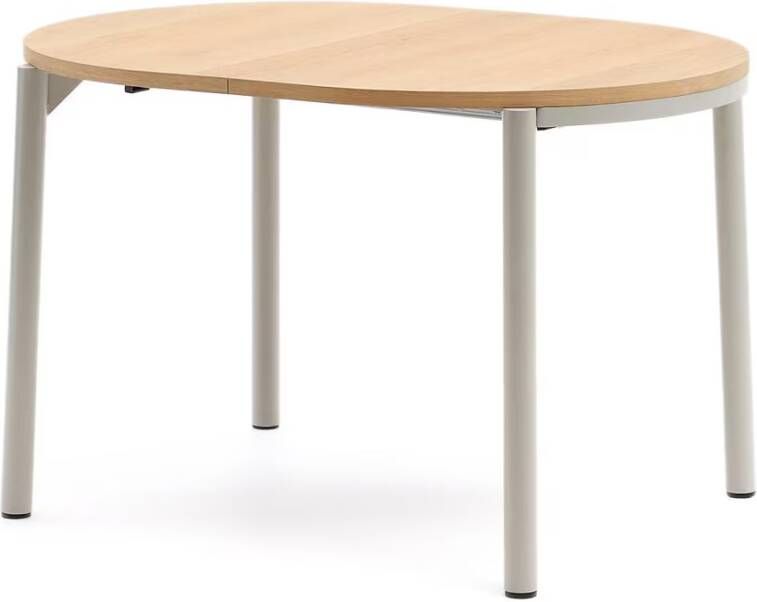 Kave Home Uitschuifbare Eettafel Montuiri Eiken 120 200 x 90cm Grijs Ovaal