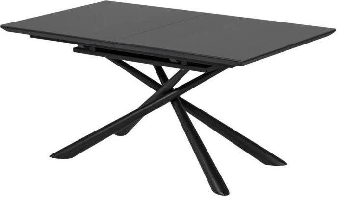 Kave Home Theone uitschuifbare glazen tafel met stalen poten en