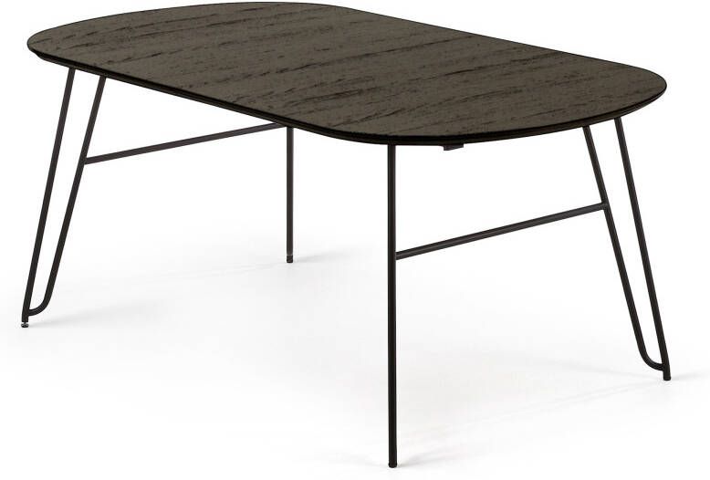 Kave Home Uitschuifbare Ovale Eettafel Milian 170 320 x 100cm Zwart Ovaal
