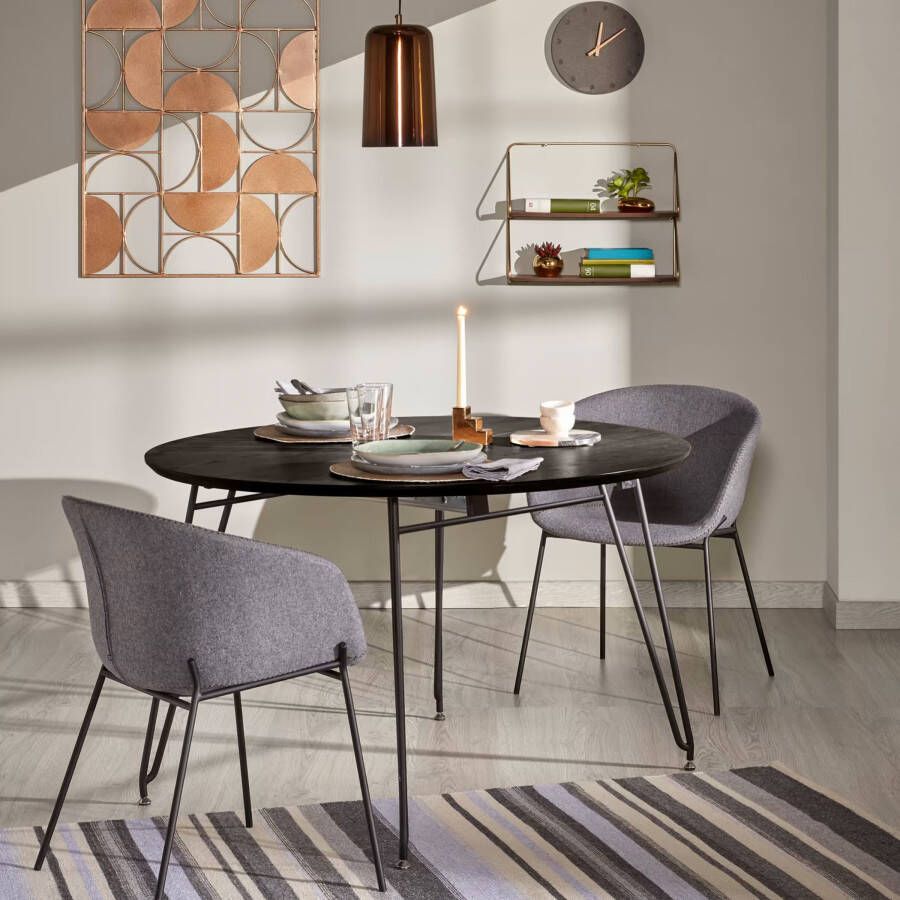 Kave Home Uitschuifbare Ronde Eettafel Milian Ø120 x 120 160 200cm Zwart