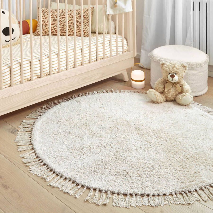 Kave Home Orwen rond vloerkleed 100% katoen Ø 100 cm