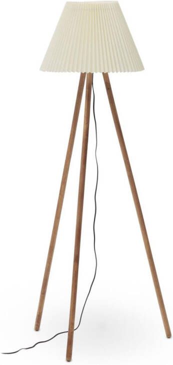 Kave Home Vloerlamp Benicarlo Rubberhout 149cm hoog Naturel