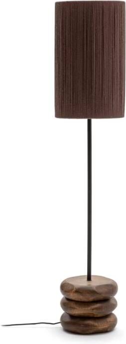 Kave Home Vloerlamp Kor Acaciahout en jute 147cm Bruin