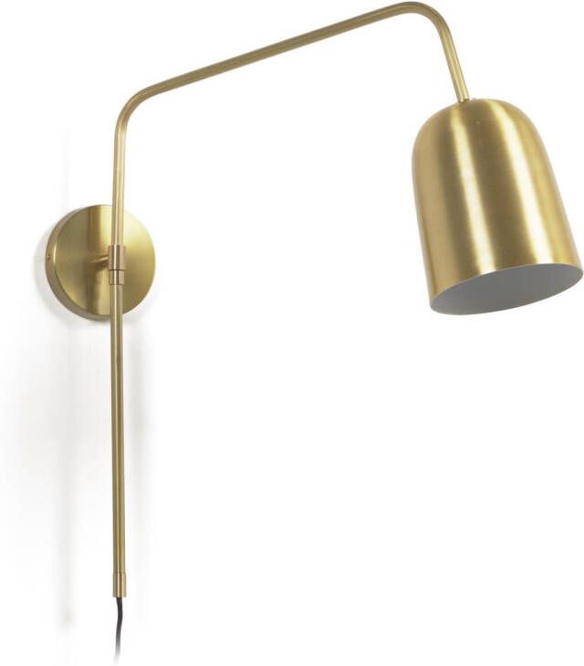 Kave Home Metalen wandlamp Audrie met koperkleurige afwerking