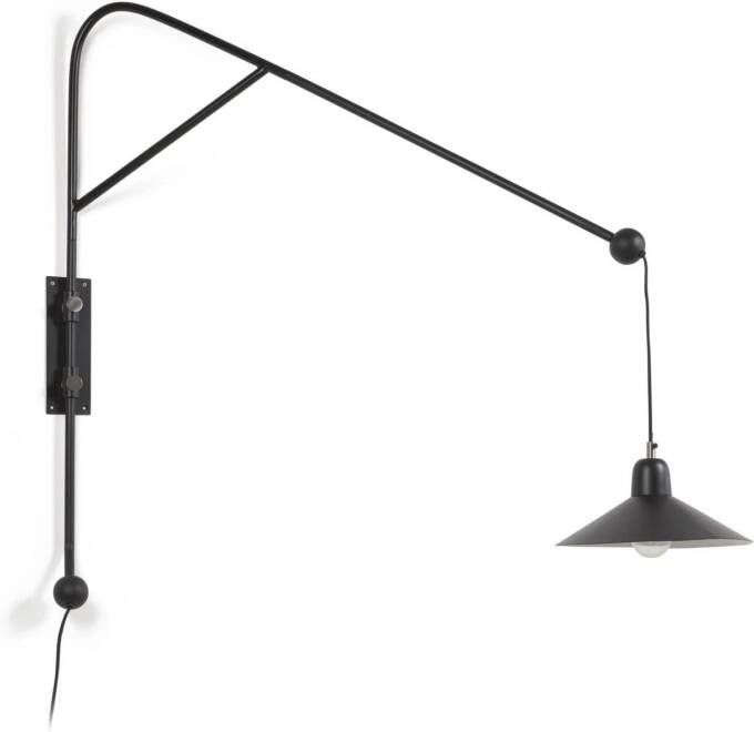 Kave Home Metalen wandlamp Eleazar met zwarte afwerking