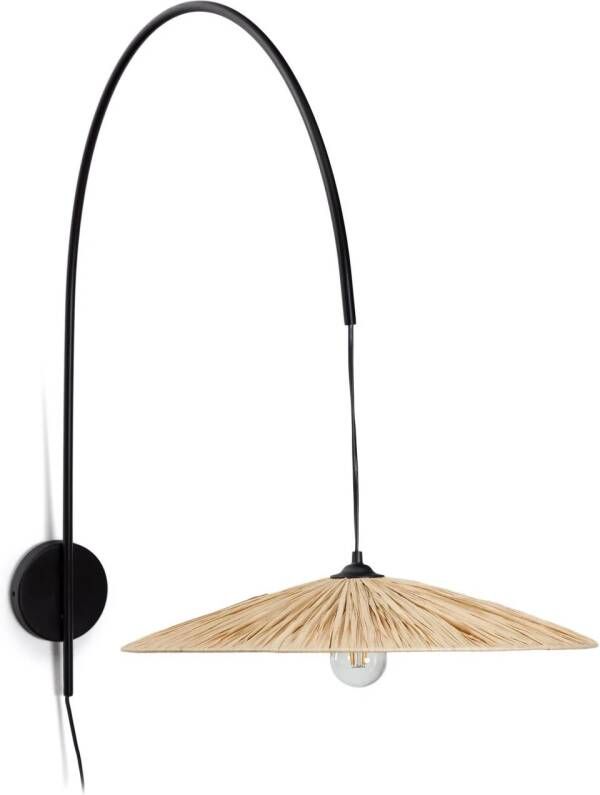 Kave Home Rosella-wandlamp in natuurlijke raffia