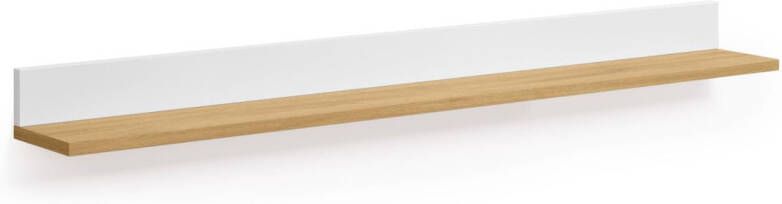 Kave Home Abilen wandplank in eiken fineer en wit gelakt 120 x 15 cm