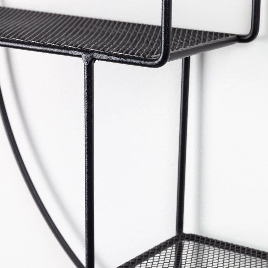 Kave Home Wandplank in staal met zwarte afwerking Ø 55 cm