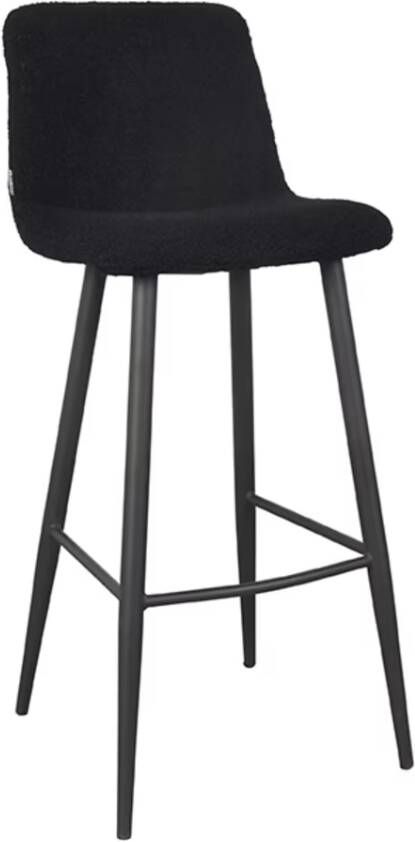 LABEL51 Barkruk Jep Teddy Zwart (zithoogte 78cm)