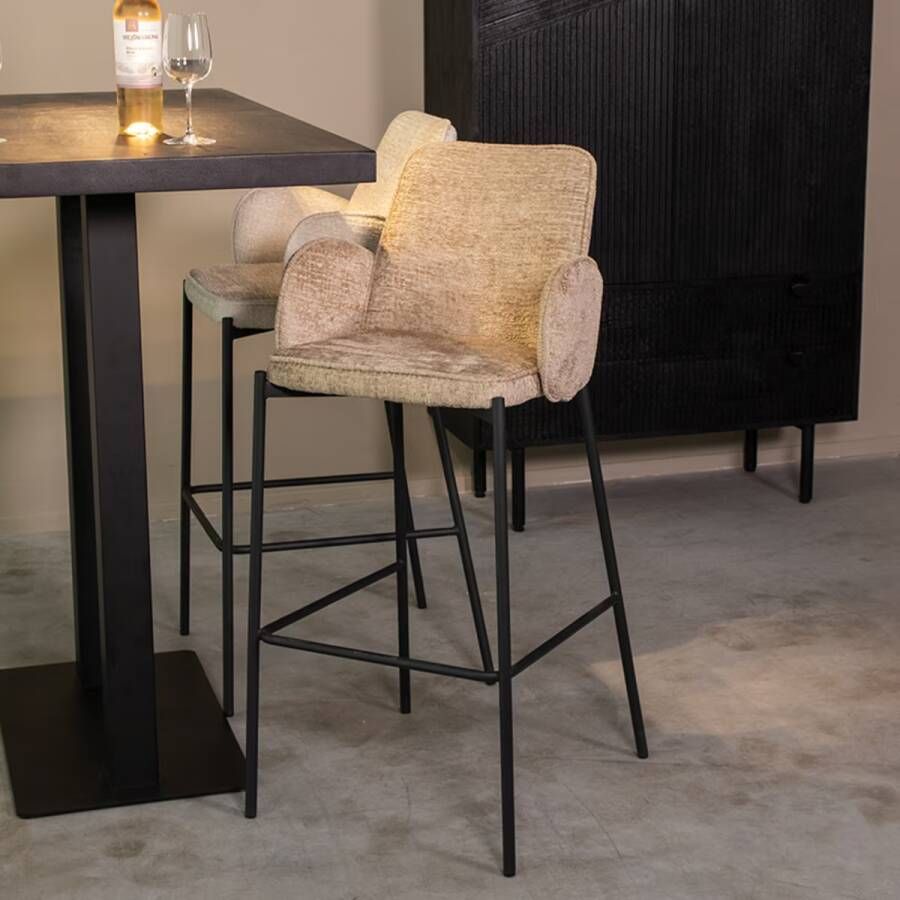 LABEL51 Barkruk Joni Elegance stof Beige (zithoogte 78cm)
