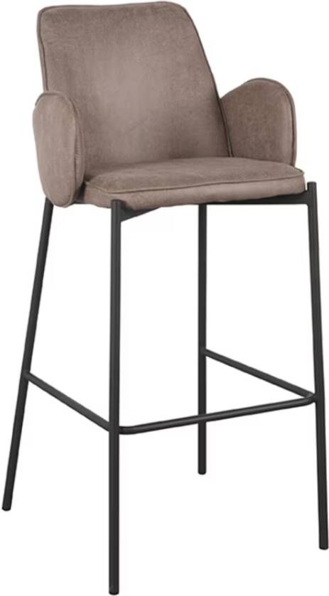LABEL51 Barkruk Joni Micro Suede Taupe (zithoogte 78cm)