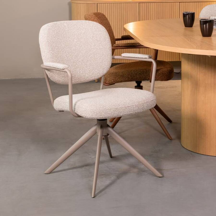 LABEL51 | Eetkamerstoel Basel Naturel Boucle | Zitmeubels eetkamer | Armstoel