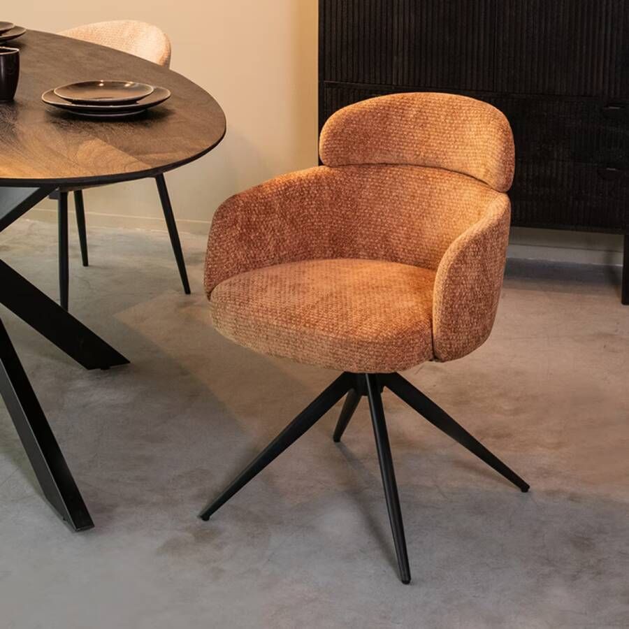 LABEL51 | Eetkamerstoel Levi Cognac Elite | Zitmeubels eetkamer | Armstoel