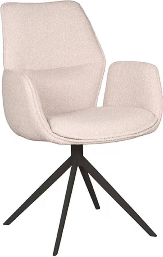LABEL51 | Eetkamerstoel Mellow Naturel Boucle | Zitmeubels eetkamer | Armstoel - Foto 4
