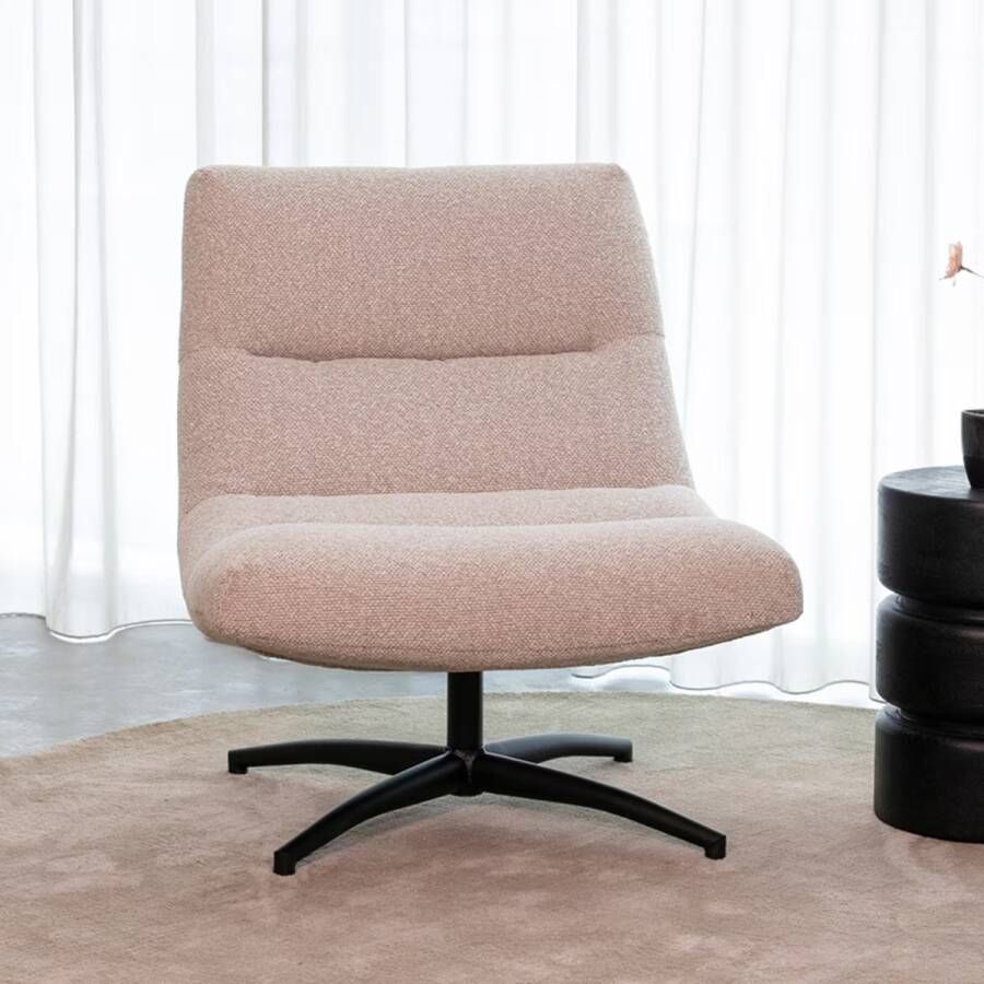 LABEL51 | Fauteuil Calix Naturel Boucle | Zitmeubels woonkamer | Draaifauteuil