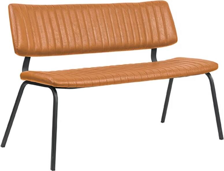 LABEL51 | Eetkamerbank Gusto Cognac PU-Leder 120 cm | Zitmeubels eetkamer | Eetkamerbank