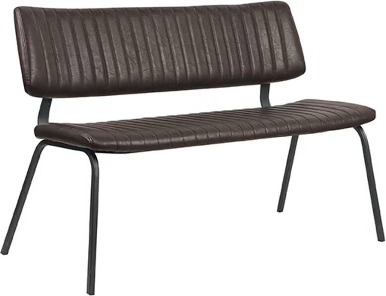 LABEL51 | Eetkamerbank Gusto Donkerbruin PU-Leder 120 cm | Zitmeubels eetkamer | Eetkamerbank