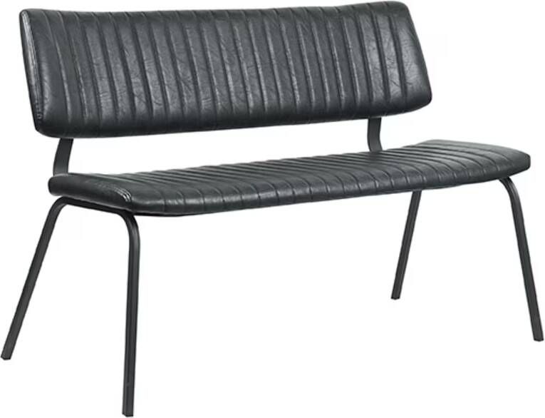 LABEL51 | Eetkamerbank Gusto Zwart PU-Leder 120 cm | Zitmeubels eetkamer | Eetkamerbank