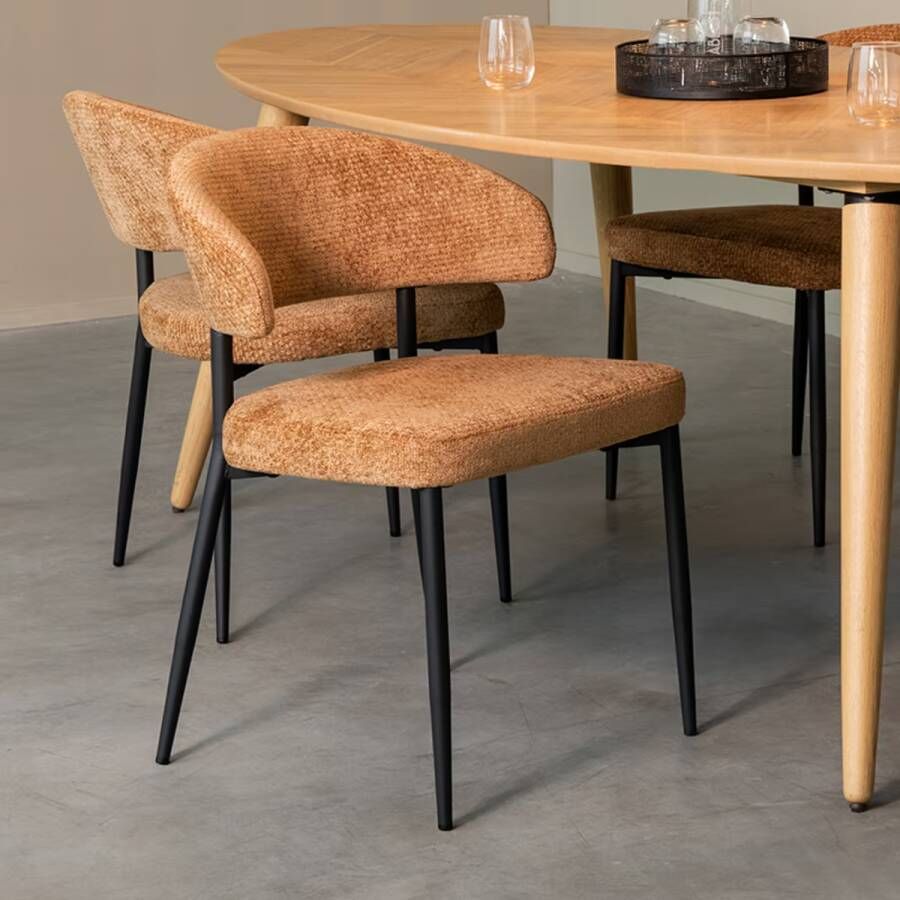 LABEL51 | Eetkamerstoel Bliss Cognac Elite | Zitmeubels eetkamer | Eetkamerstoel