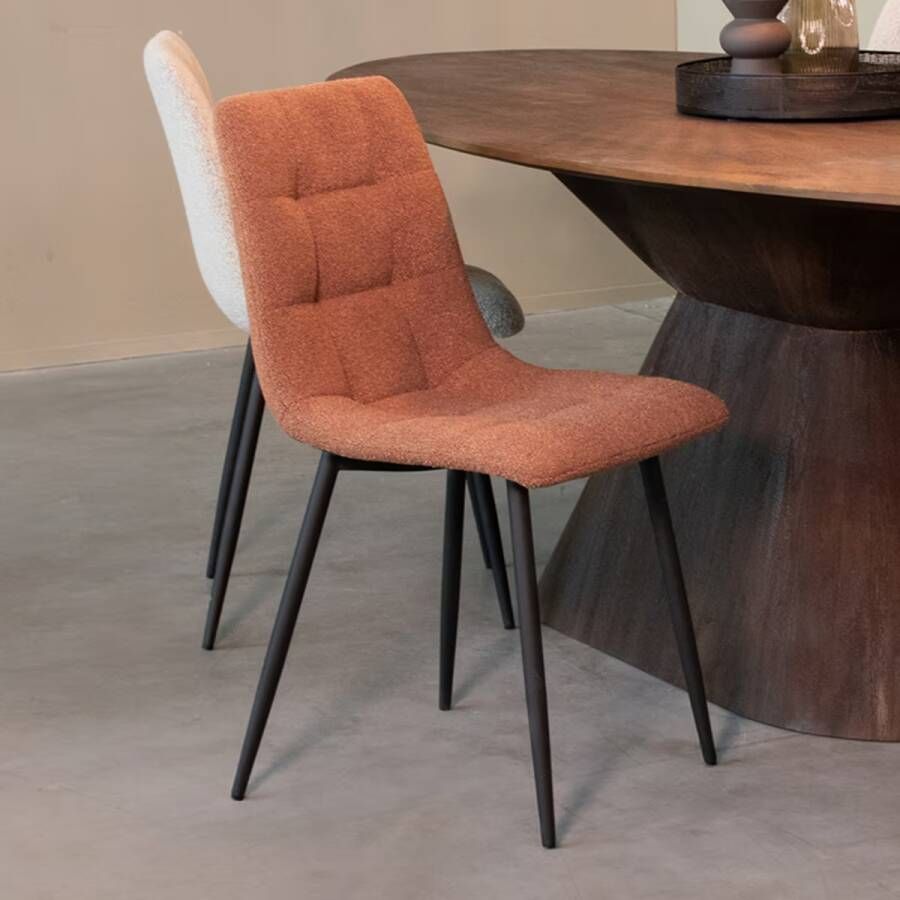 LABEL51 Eetkamerstoel Juul 54x45x89 Cm Terra Stof