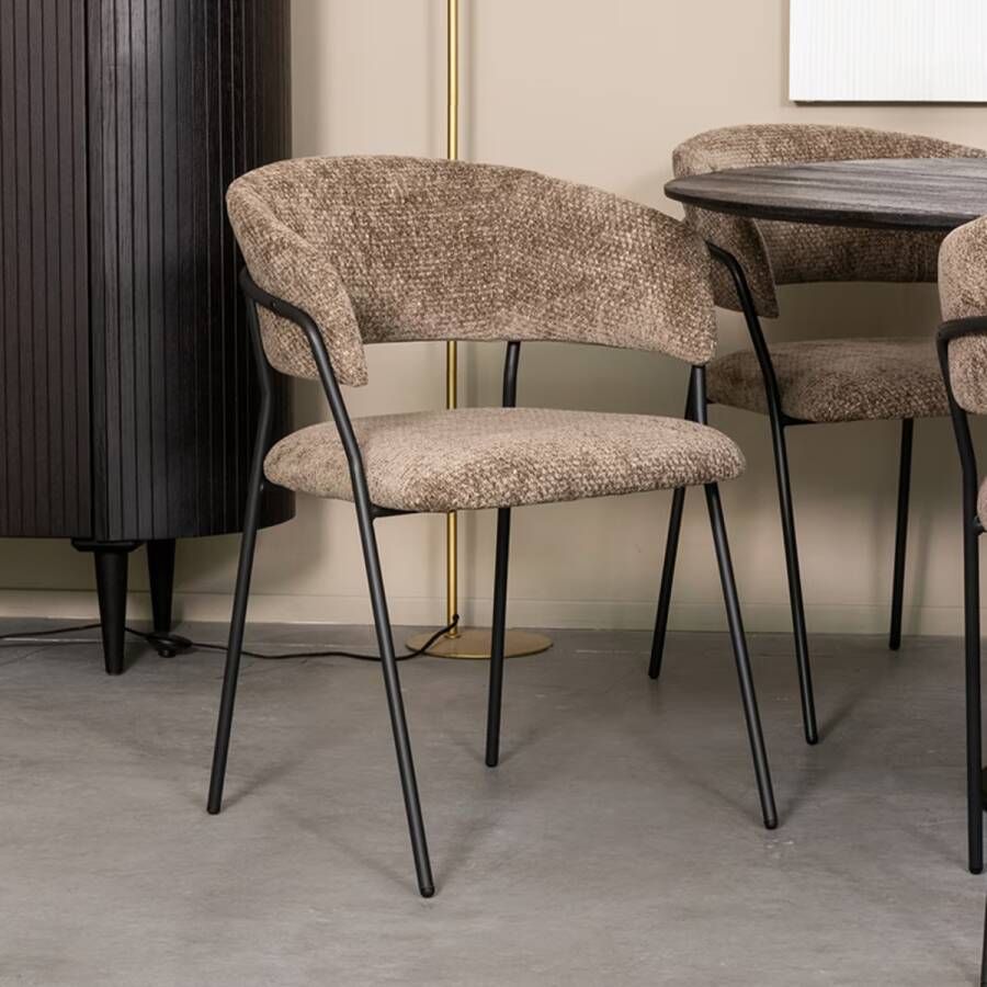 LABEL51 | Eetkamerstoel Luuk Hunter Elite Black Frame | Zitmeubels eetkamer | Eetkamerstoel