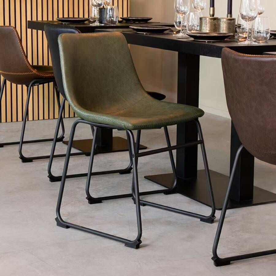 LABEL51 | Eetkamerstoel Risto Hunter PU-Leder | Zitmeubels eetkamer | Eetkamerstoel