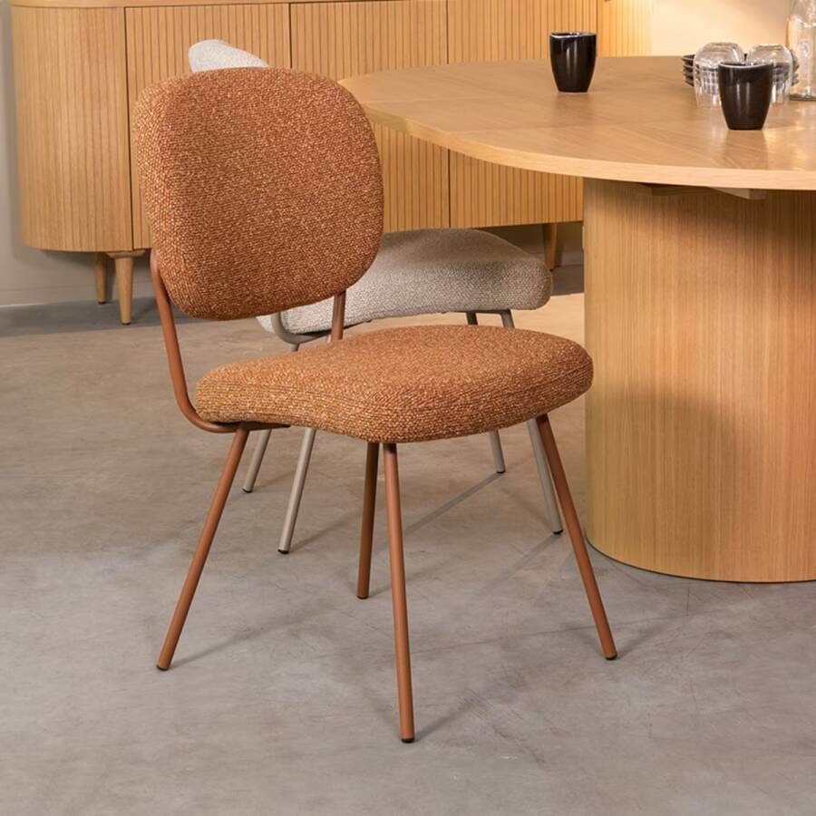 LABEL51 | Eetkamerstoel Singapore Coral Boucle | Zitmeubels eetkamer | Eetkamerstoel