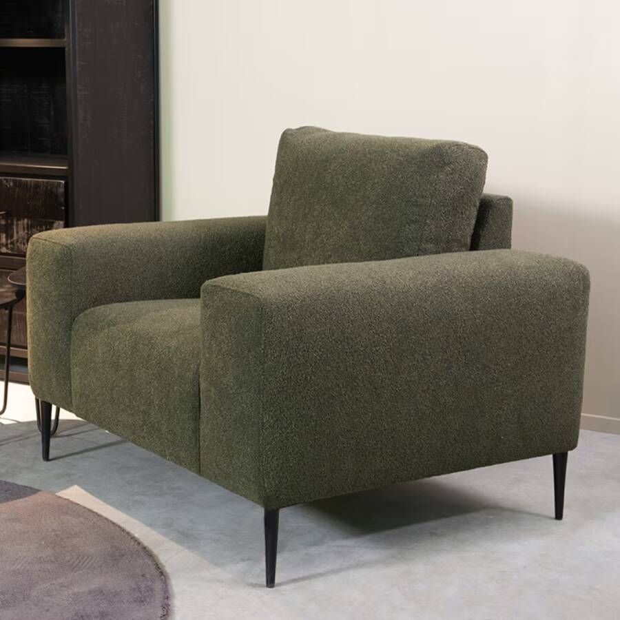 LABEL51 | Ferraro 1-zitsbank 112x88x85 cm Groen Boucle | Zitmeubels woonkamer | Fauteuil