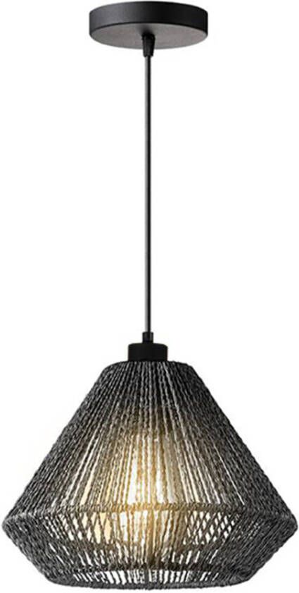 LABEL51 Hanglamp 'Ibiza Diamond' Jute 1-lamps kleur Zwart