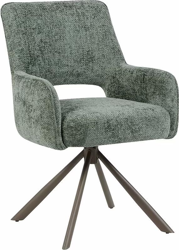 LABEL51 Draaibare Eetkamerstoel Bergerac Chenille Hunter Brons