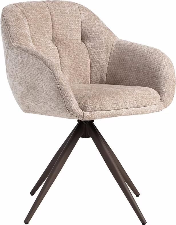 LABEL51 Draaibare Eetkamerstoel Esma Elite stof Clay Brons