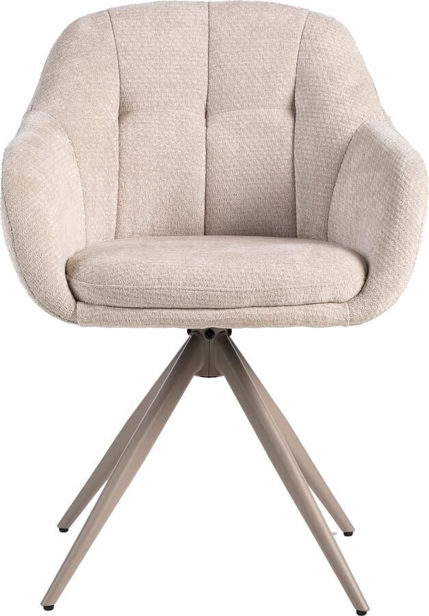 LABEL51 Draaibare Eetkamerstoel Esma Elite stof Naturel Taupe