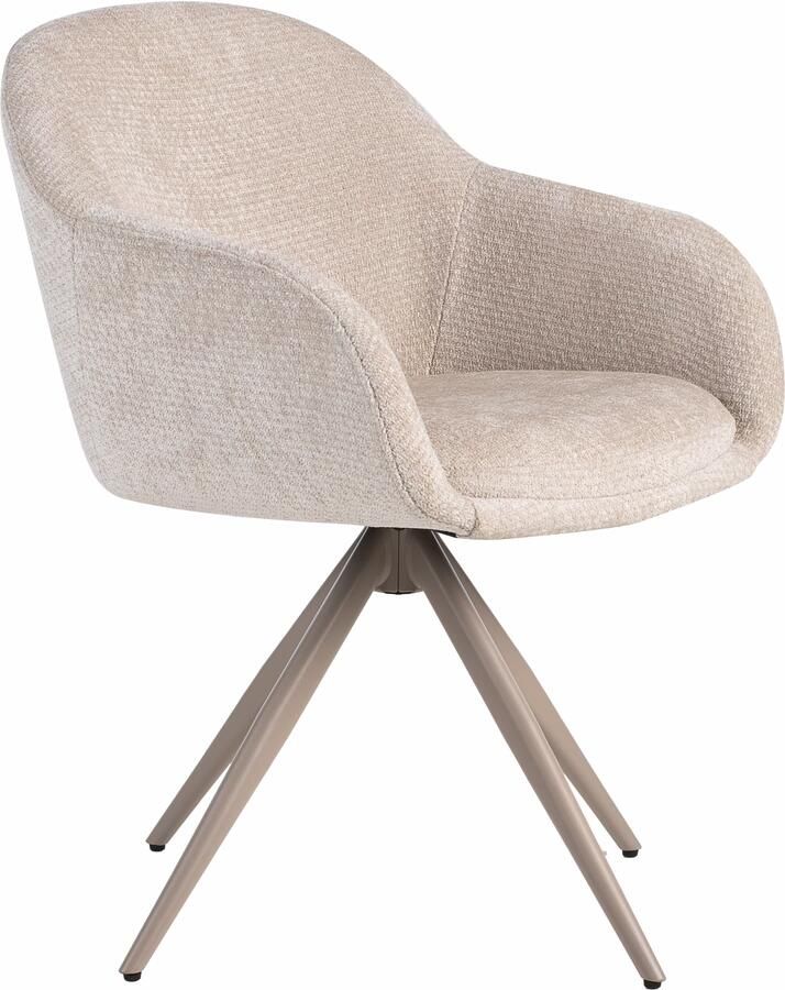 LABEL51 Draaibare Eetkamerstoel Fiby Elite stof Naturel Taupe