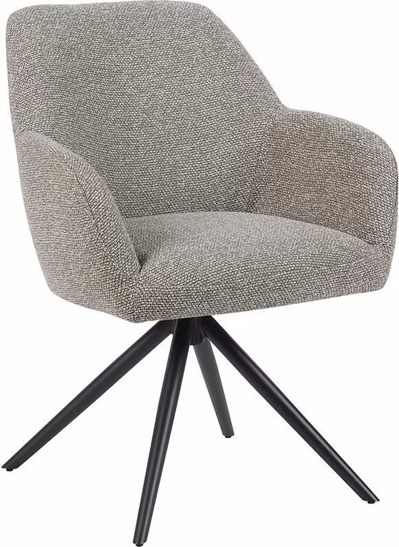 LABEL51 Draaibare Eetkamerstoel Sayuri Bouclé Mushroom