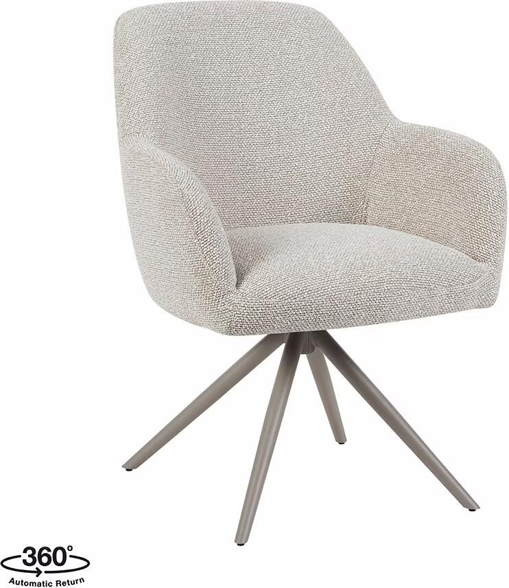 LABEL51 Draaibare Eetkamerstoel Sayuri Bouclé Naturel Taupe