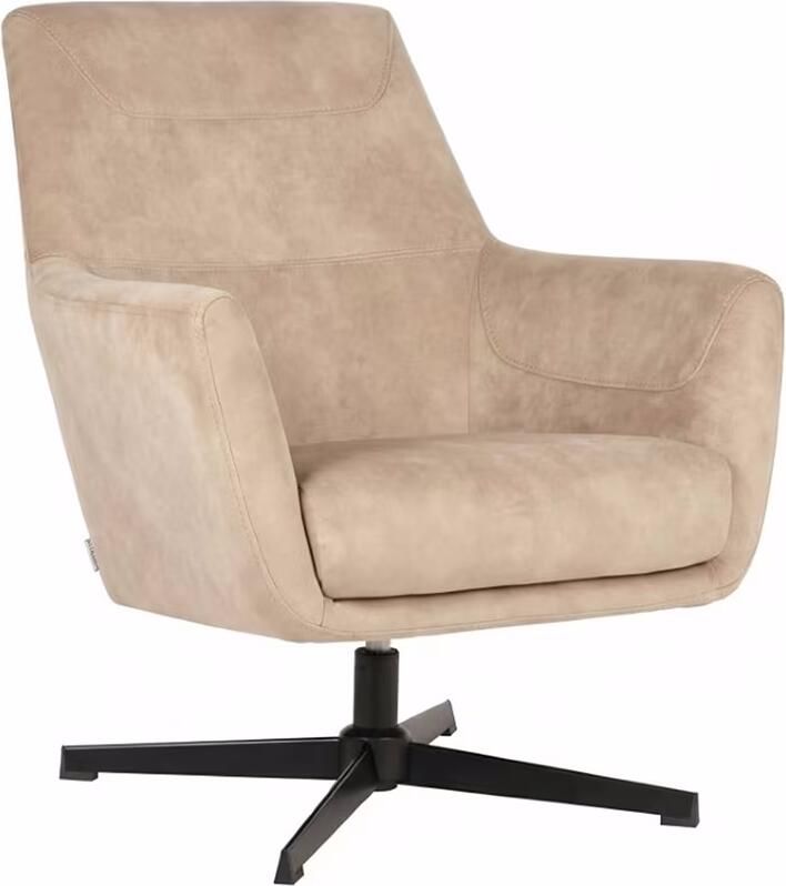LABEL51 Draaifauteuil Toby Velvet Naturel