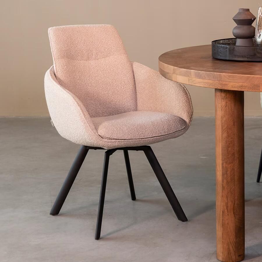 LABEL51 Eetkamerstoel Beauty Bouclé Naturel