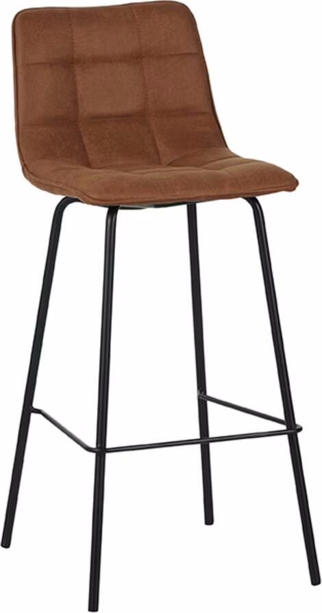 LABEL51 | Barstoel Bistro Cognac Micro Suede | Zitmeubels eetkamer | Barstoel