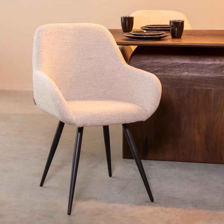 LABEL51 Eetkamerstoel Fender Naturel Boucle 59x57x87 Cm